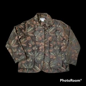 Vintage Gotcha Covered Floral Leaf Tapestry Design LS Blazer Women's Medium